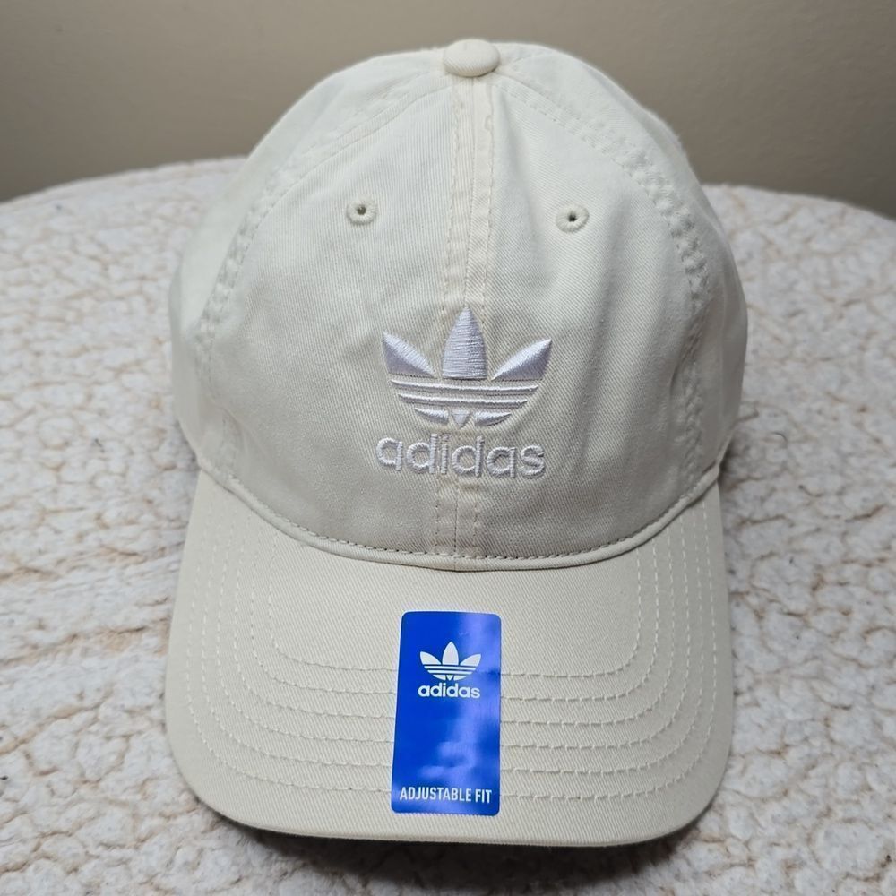 NWT Adidas Relaxed Strap-Back Hat White / Cream OS
